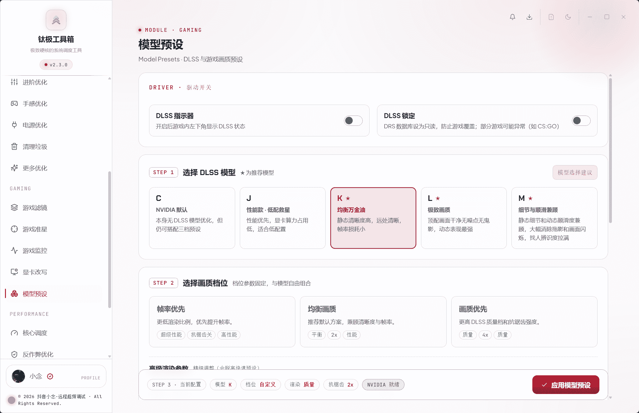模型预设